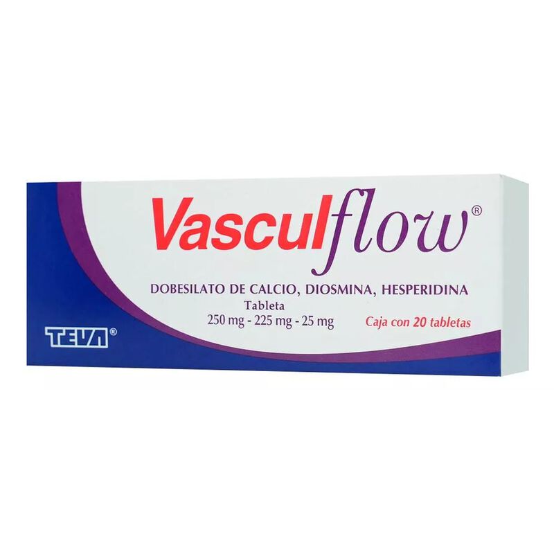 Vasculflow Tabletas 250 Mg/225 Mg/25 Mg, 20 Tab... image number null