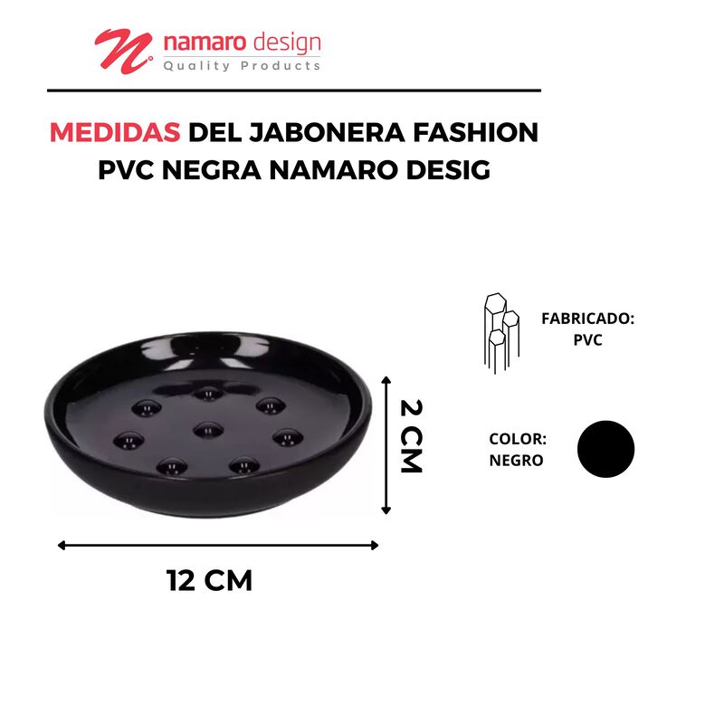 Jabonera Fashion Pvc Negra Namaro Design image number null