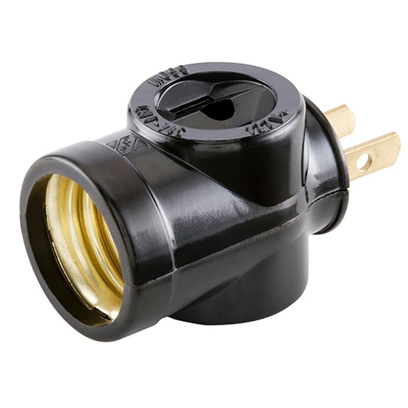 Portal&aacute;mpara de baquelita tipo clavija dos cont... image number null