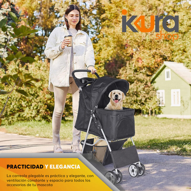 Carreola Plegable Resistente Mascotas Perros Ga... image number null