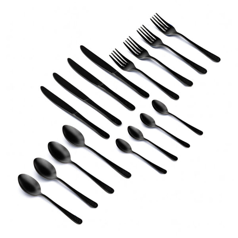 Set de Cubiertos Color Negro para 4 Personas &ndash; ... image number null