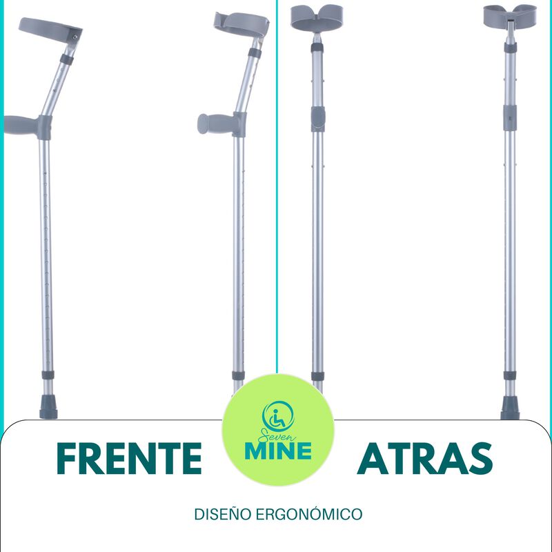 Par De Muletas Canadiense Ergon&oacute;micas Altura Aj... image number null