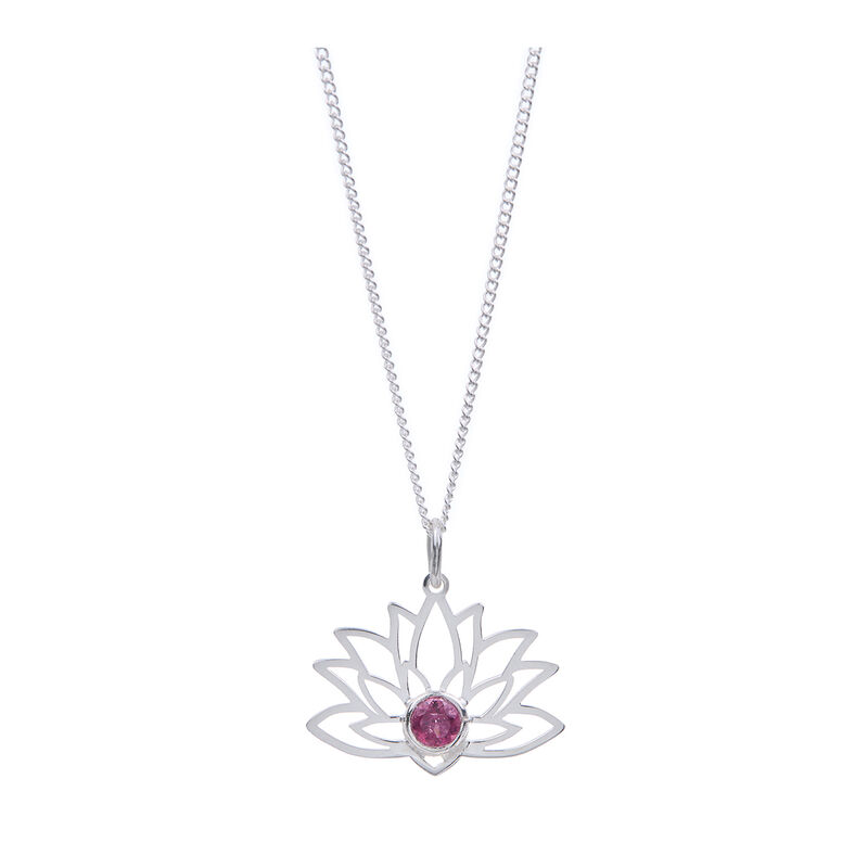 Dije Flor de Loto de Plata .925 con Rodolita y ... image number null