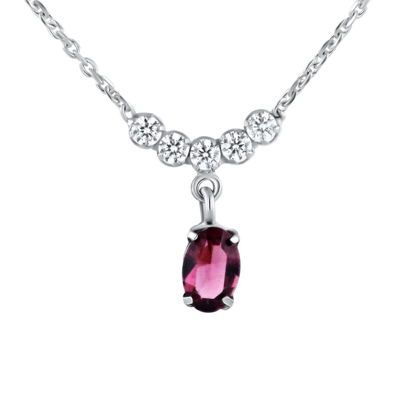 Gargantilla De Plata 925 Con Cristal Color Amat... image number null