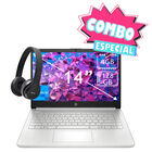 Combo Laptop Hp 14" Celeron 128Gb 4Gb Plata 14-dq6011dx + Audifonos Bluetooth