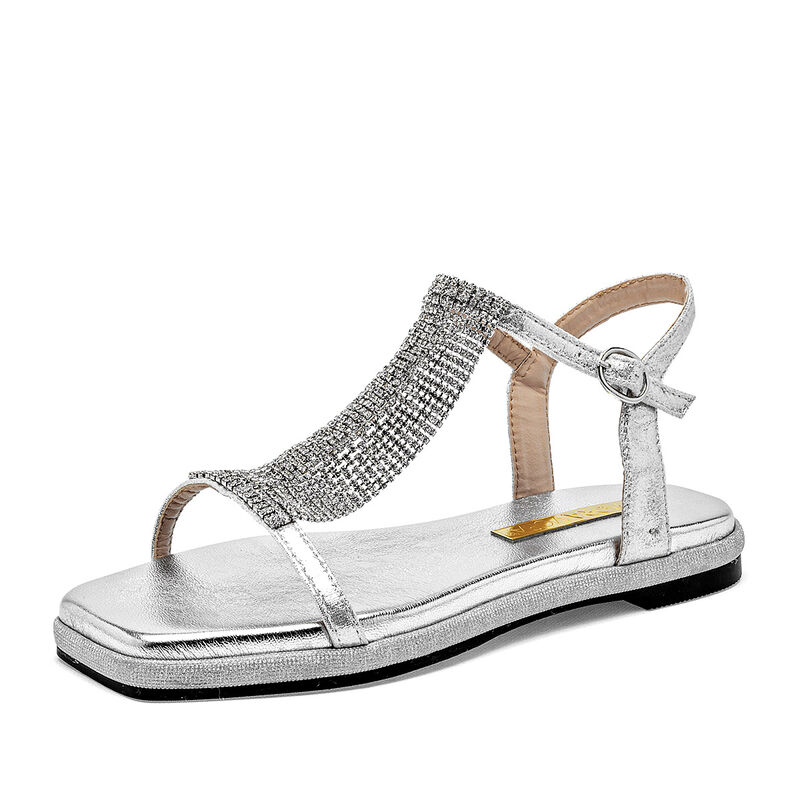 Moramora Sandalia para mujer plata image number null