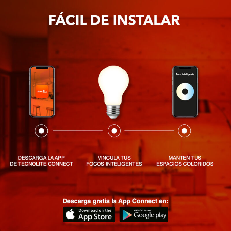 Foco LED Inteligente Filamento A19 WiFi 5.5 W, ... image number null