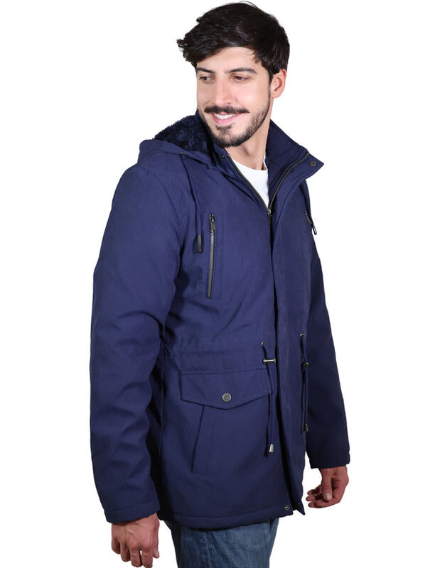 Chamarra Hombre Cazadora Tipo Gabardina Gorro A... image number null