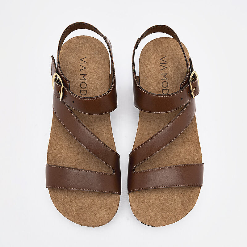 Via Moda sandalia cu&ntilde;a para mujer caf&eacute; cod 1408... image number null