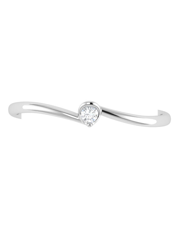 Solitario De Oro Blanco 14k Con 5pts De Diamant... image number null