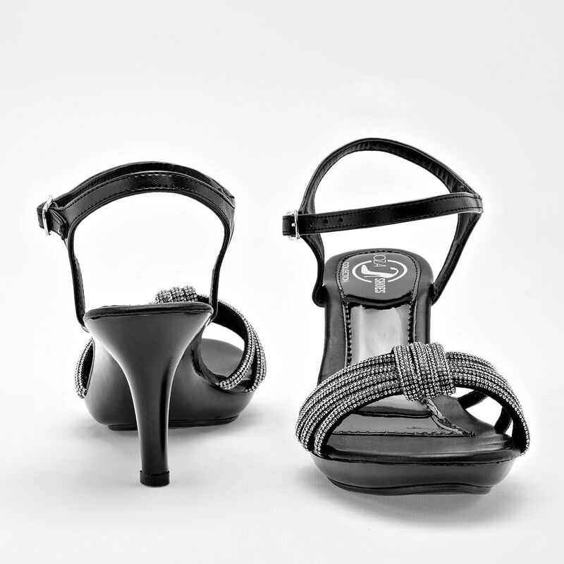 Joza Zapatillas de fiesta para mujer negro plat... image number null