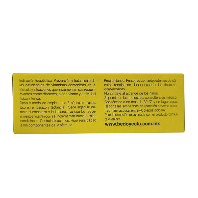 Bedoyecta Multivitam&iacute;nico Complejo B Suplemento... image number null