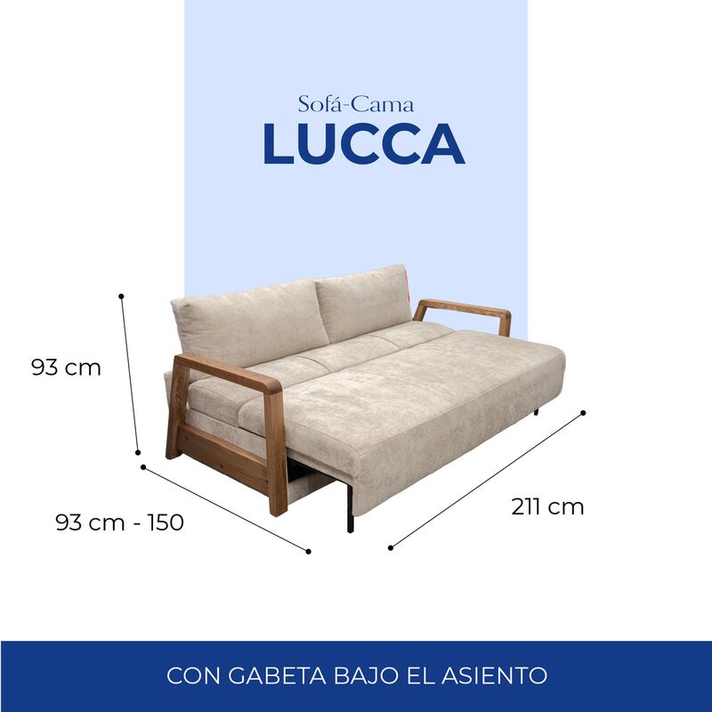 Sof&aacute; Cama Matrimonial Lucca Spring Air Color Be... image number null