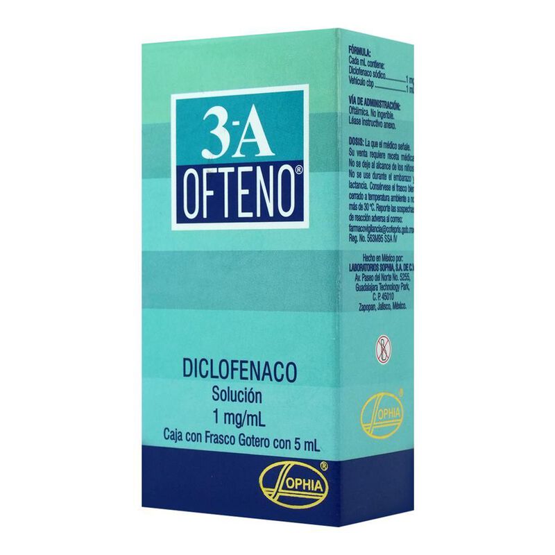 3A Ofteno 0.1% caja con 1 pieza de 5mL soluci&oacute;n... image number null