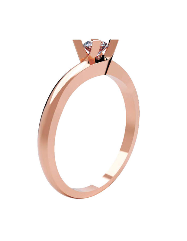 Anillo de Compromiso en Oro Rosa 10K con Circon... image number null