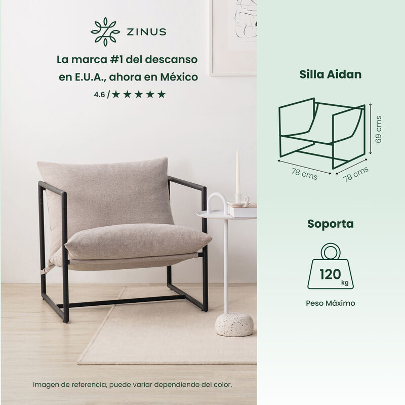Zinus | Silla De Metal Zinus Aidan Con Cojines ... image number null