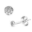 Broqueles De Oro Blanco 14k Con 5pts De Diamante