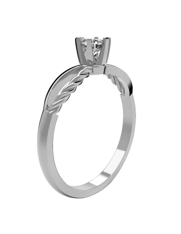 Anillo de Compromiso en Oro Blanco 14K con Circ... image number null