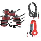 Batería de Cocina Tramontina 13 Pzas Rojo Granito + Audífonos de Regalo MH-5026 Rojo o Negro end
