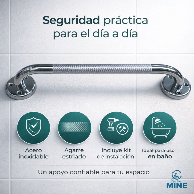 Barra Seguridad Ba&ntilde;o 18" (46cm) Acero Inoxidabl... image number null