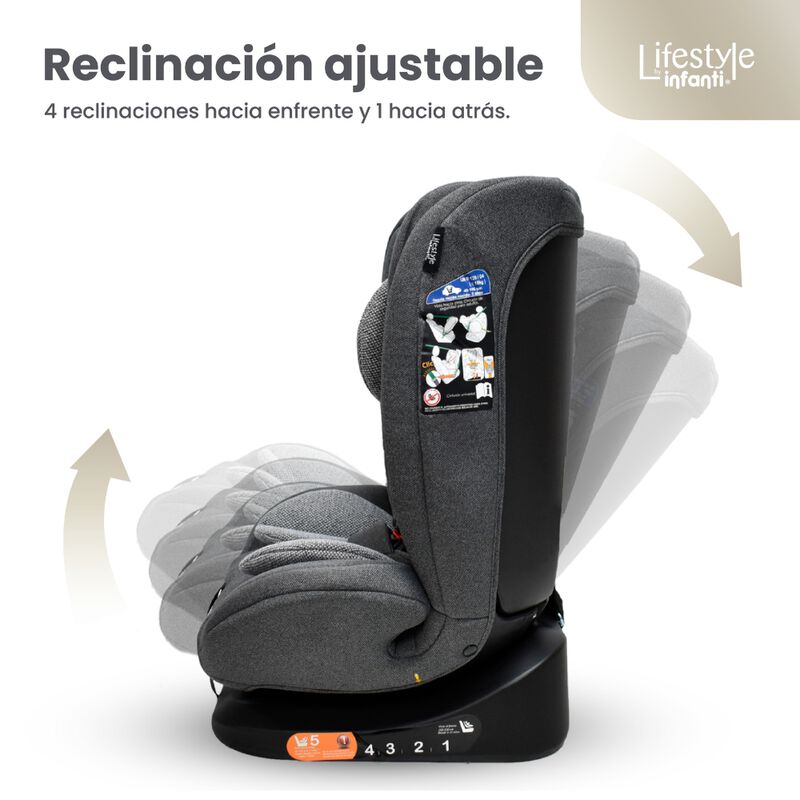 Autoasiento Reclinable Prix Gris Con Soporte De... image number null