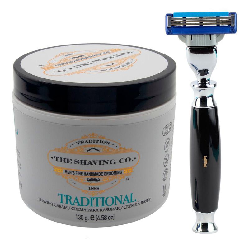 The Shaving Co Kit Rastrillo Negro Y Crema De A... image number null