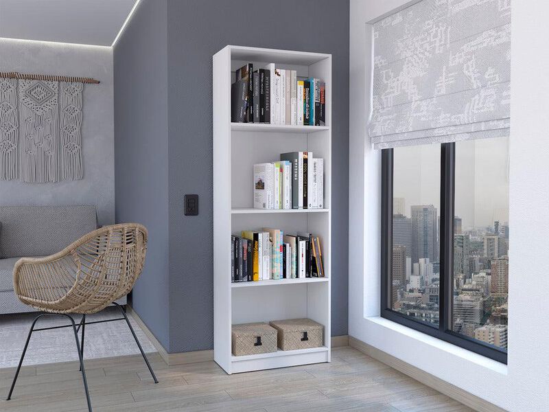 Librero Home Blanco con Cuatro Entrepa&ntilde;os Virtu... image number null