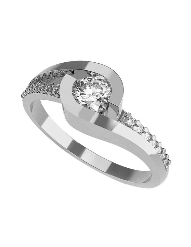 Anillo de Compromiso en Oro de 14K con Circonia... image number null