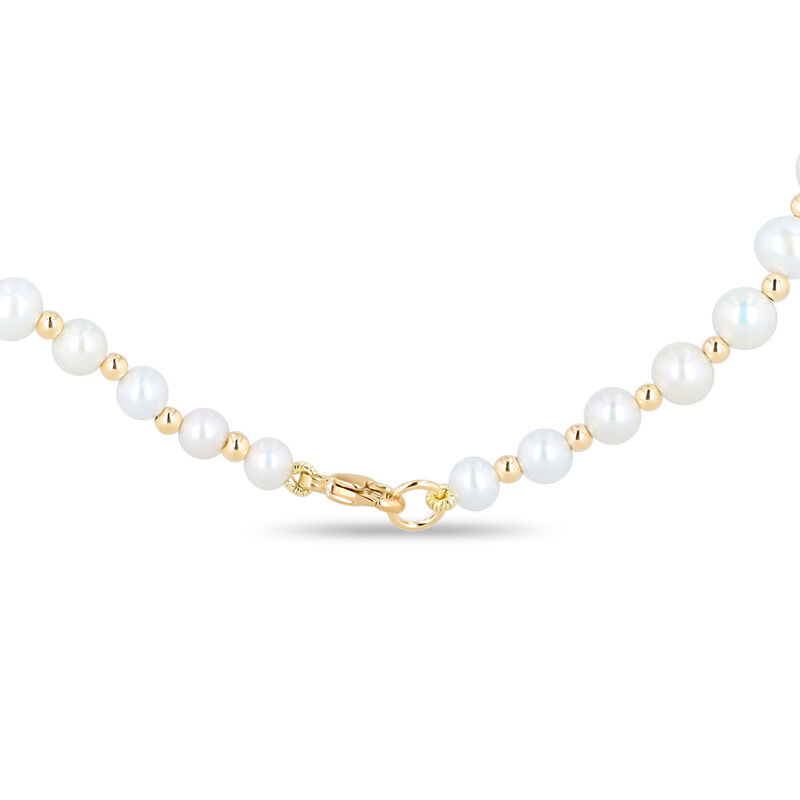Collar De Oro Amarillo 14k Con Perlas (46cm) image number null