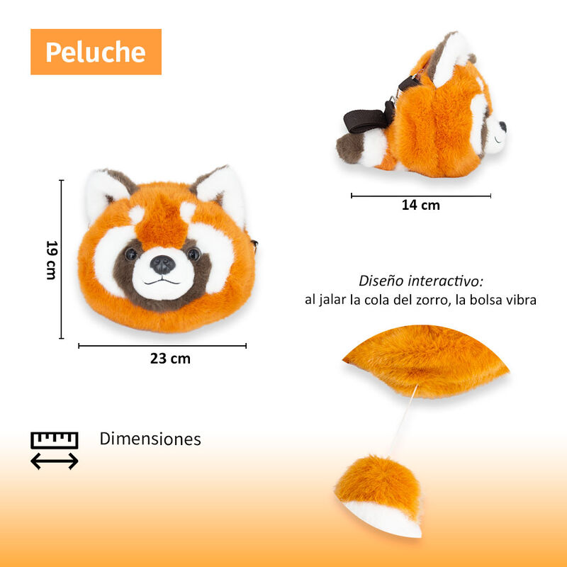 Peluche Suave De Mapache Naranja con Bolsa y Co... image number null