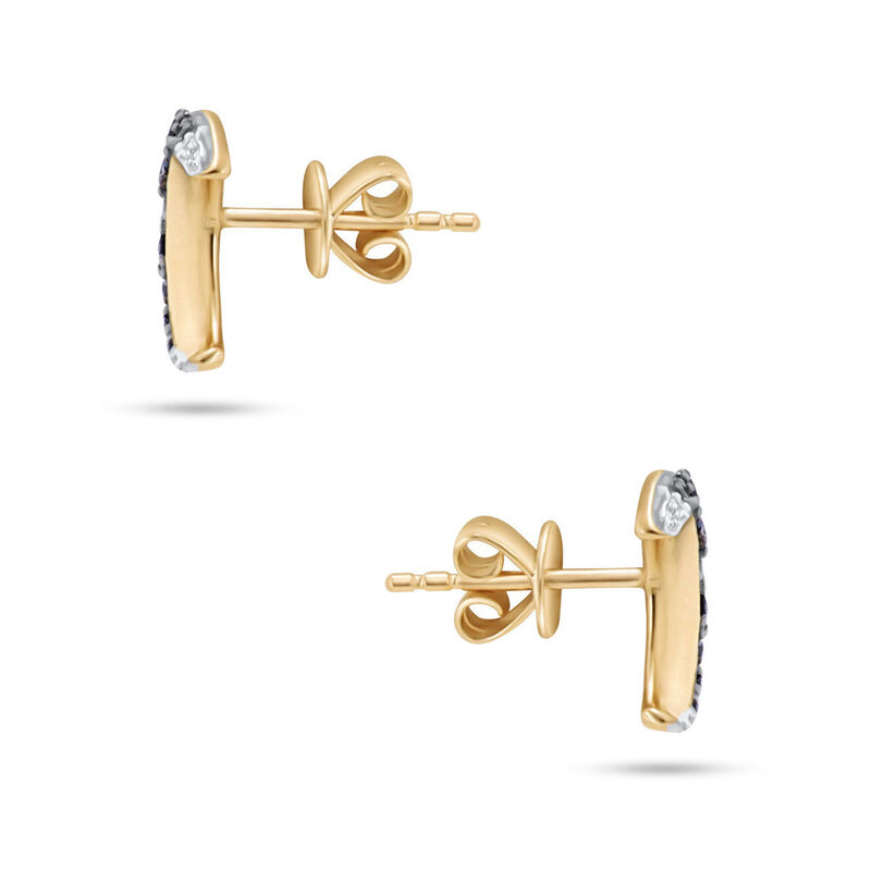 Aretes Luna Oro Amarillo 10k Diamante Zafiro | ... image number null