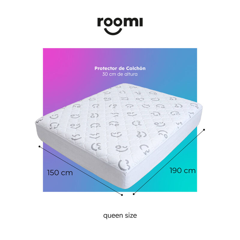 Cubre Colch&oacute;n Roomi Queen Size Impermeable 100%... image number null