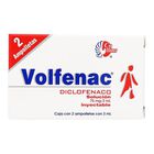 Volfenac Sol Iny 2 Amp 75Mg 75mg/3ml caja con 2 ampolletas de 3ml solución inyectable