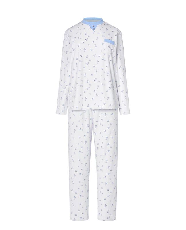 Pijama Cerrado con Corazones Celeste image number null