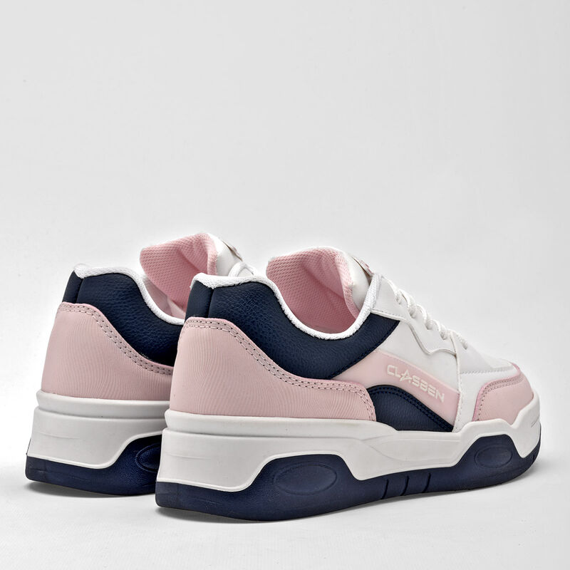 Clasben Tenis urbano para mujer blanco rosa mar... image number null