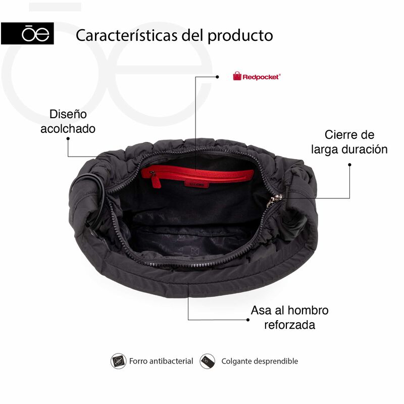 Bolsa Hobo Maxi Look Acolchado Color Gris image number null