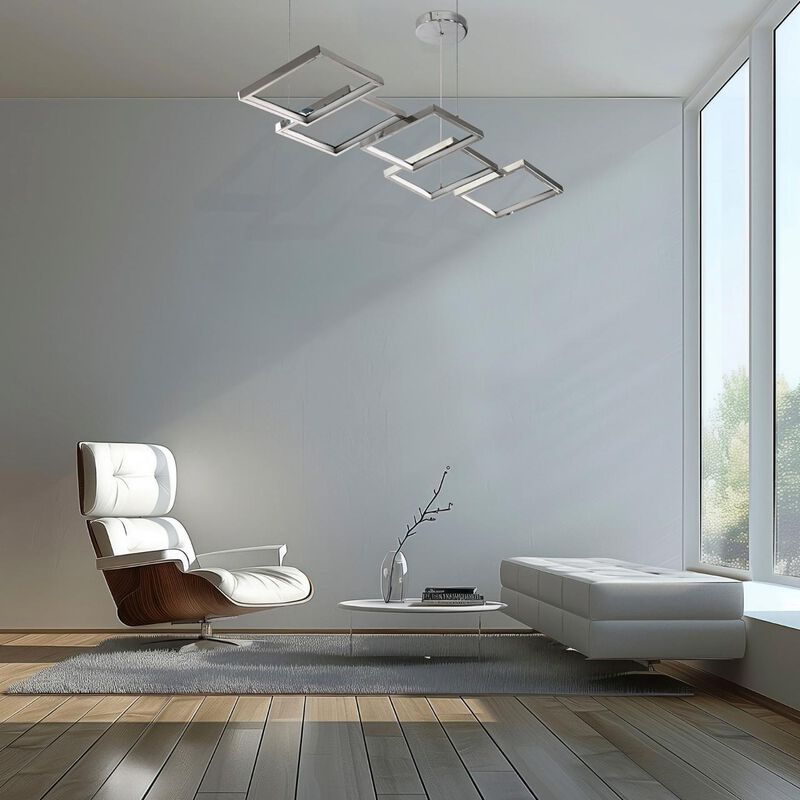 Candil Suspendido De Led 5 Cuadros Cromado image number null