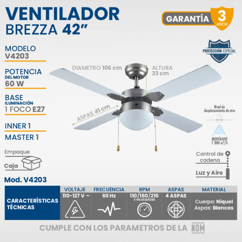 Ventilador De Techo Para Interior 42   Brezza I... image number null