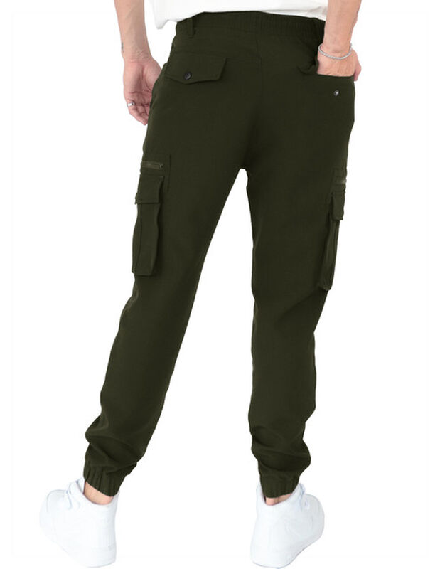 Pantalon Hombre Cintura Ajustable Verde Militar... image number null