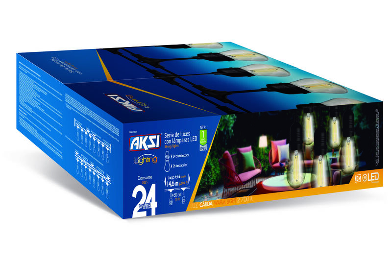 Guirlanda LED Aksi Exteriores con 24 focos 1W 1... image number null