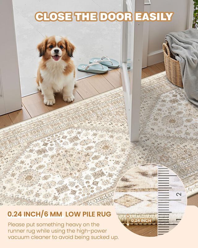 Alfombra Runner Restydon Vintage De 2,4 M X 60 ... image number null