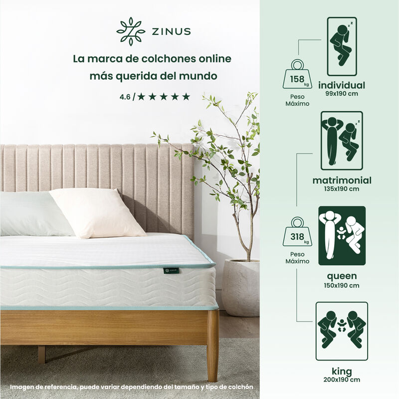 Zinus Bonnell | Colch&oacute;n Queen De Resortes De 15... image number null