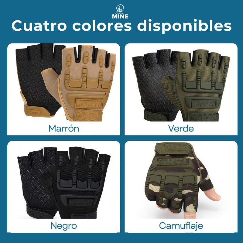 Guantes T&aacute;cticos de Medio Dedo Motociclista &ndash; P... image number null