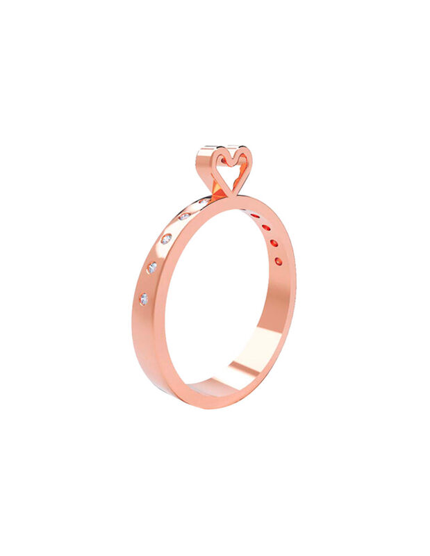 Anillo de Compromiso en Oro de 10K con Circonia... image number null