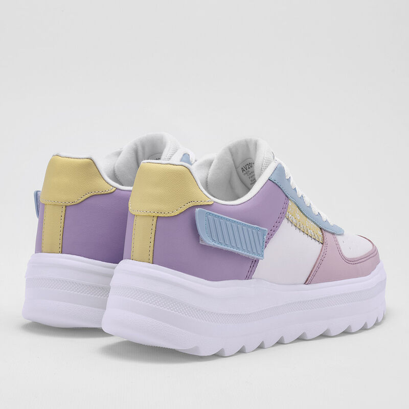 Moramora Tenis urbano para mujer blanco multico... image number null