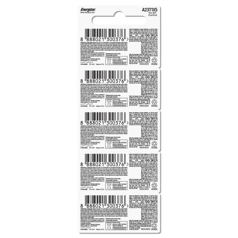 Pila Energizer A23 Alcalina Tira 5 Unidades image number null