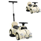 Montable El&eacute;ctrico Para Ni&ntilde;os 6v Con Bast&oacute;n Ajustable Luces M&uacute;sica Seguro Antica&iacute;das Hasta 15 Kg Beige