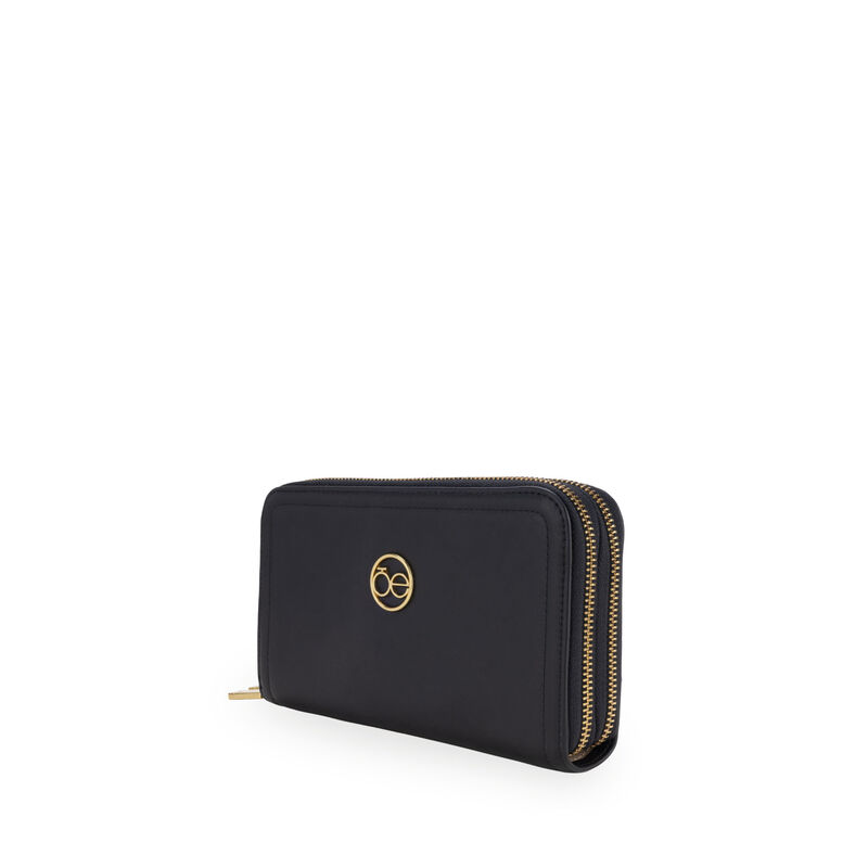 Cartera Cierre Doble Grande Color Negro image number null