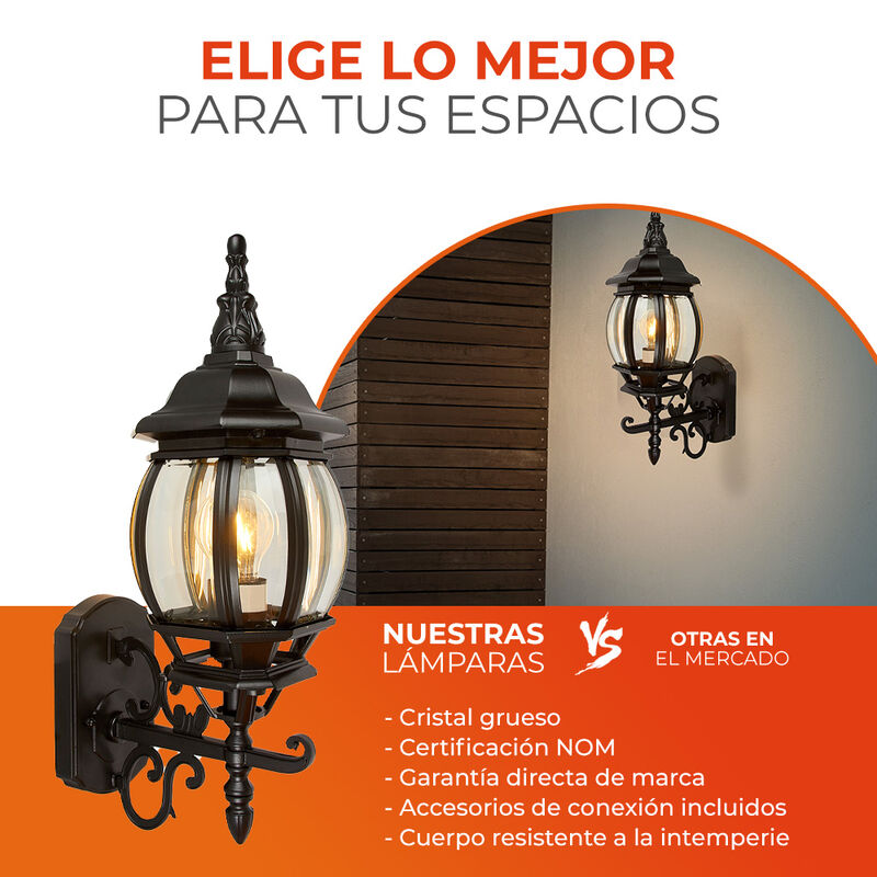 Lampara De Exterior Sobreponer Muro Decorativa ... image number null