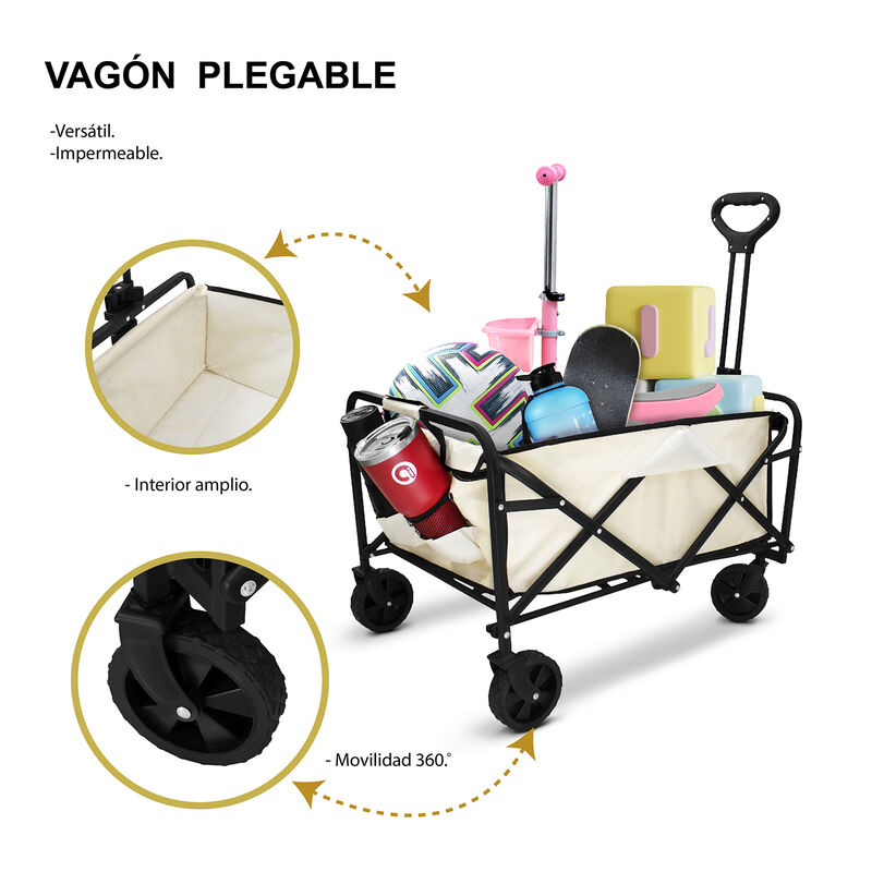 Carrito De Compras Vag&oacute;n Plegable Multiusos De ... image number null